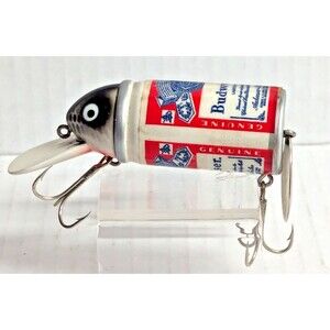 Vintage Heddon Big Bud Fishing Crankbait Lure Budweiser Beer Can 1970s Topwater